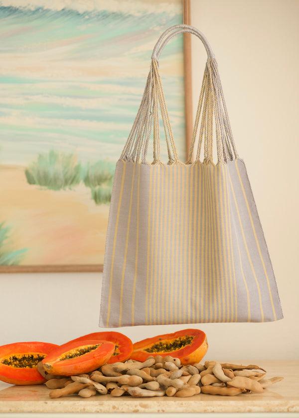 Luz Hand Woven - Las Rayas Tote - Eggshell