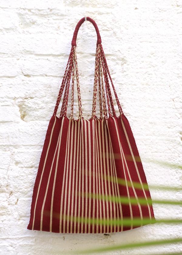 luz Hand Woven - Las Rayas Tote - Sangria