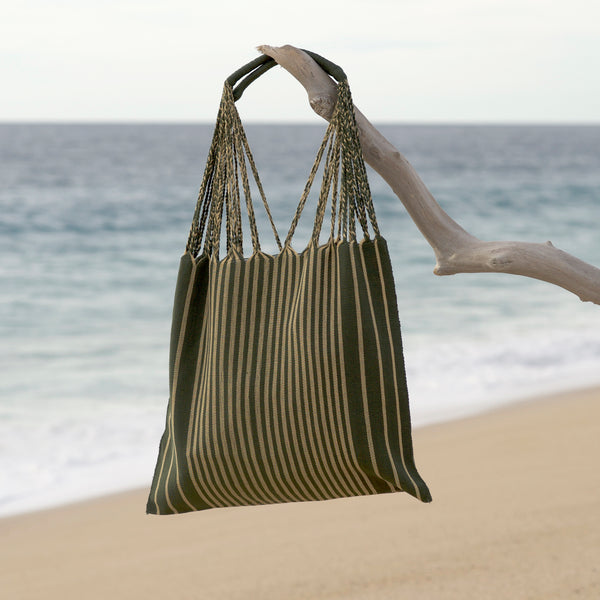 Luz Hand Woven - Las Rayas Tote - Verde
