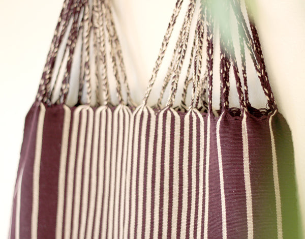 Luz Hand Woven - Las Rayas Tote - Vino Tinto