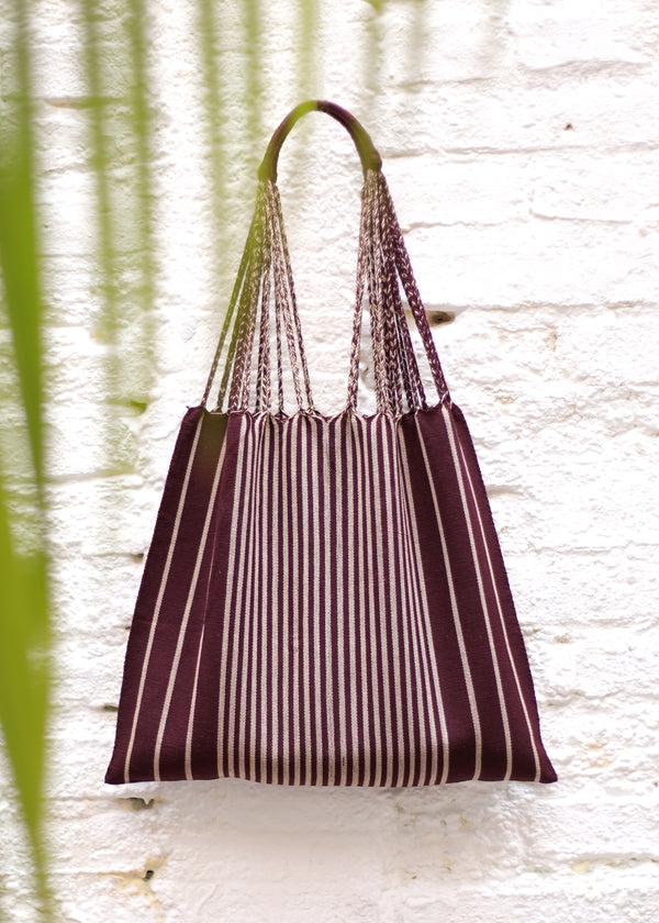 luz Hand Woven - Las Rayas Tote - Vino Tinto