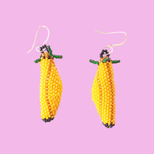 luz Indigenous - Maya Made - Beaded Banana Earrings