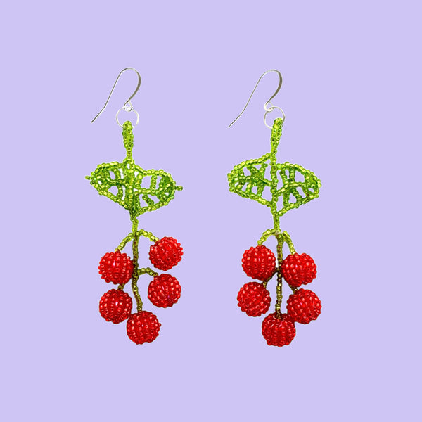 luz Indigenous - Maya Made - Beaded Cherry Earrings