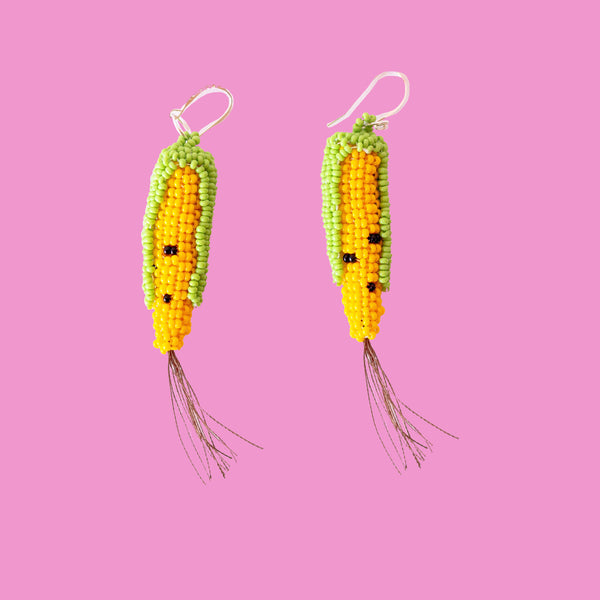 luz Indigenous - Maya Made - Beaded Corn Earrings