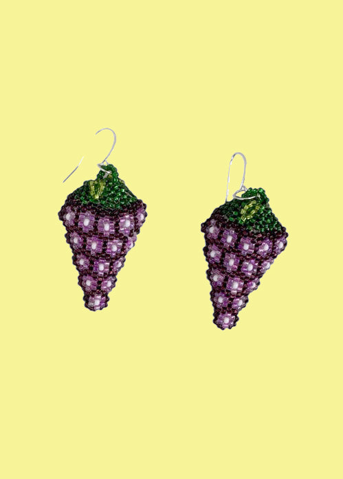 luz Indigenous - Maya Made - Beaded Grape Earrings