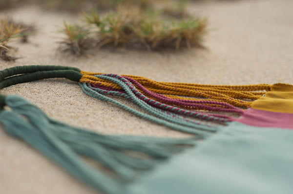 Luz Las Rayas Tote - Pistachio / Gold