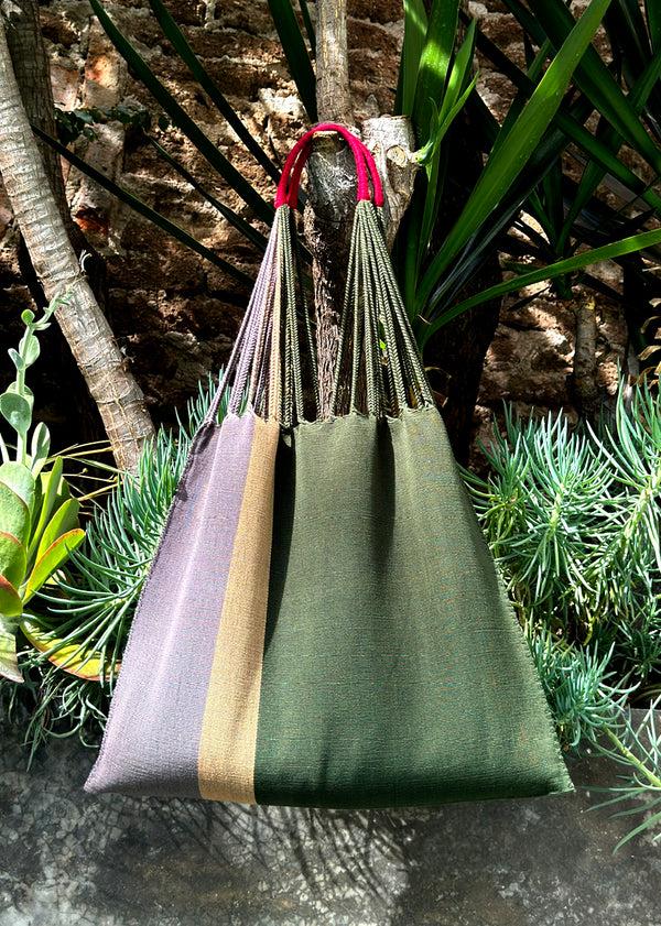 luz Las Rayas Tote - Verde / Heather