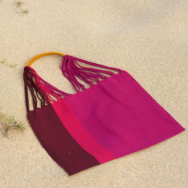 Luz Las Rayas Tote - Vino / Bugambilia