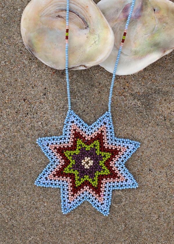 luz Native American - Beaded Morning Star Necklace