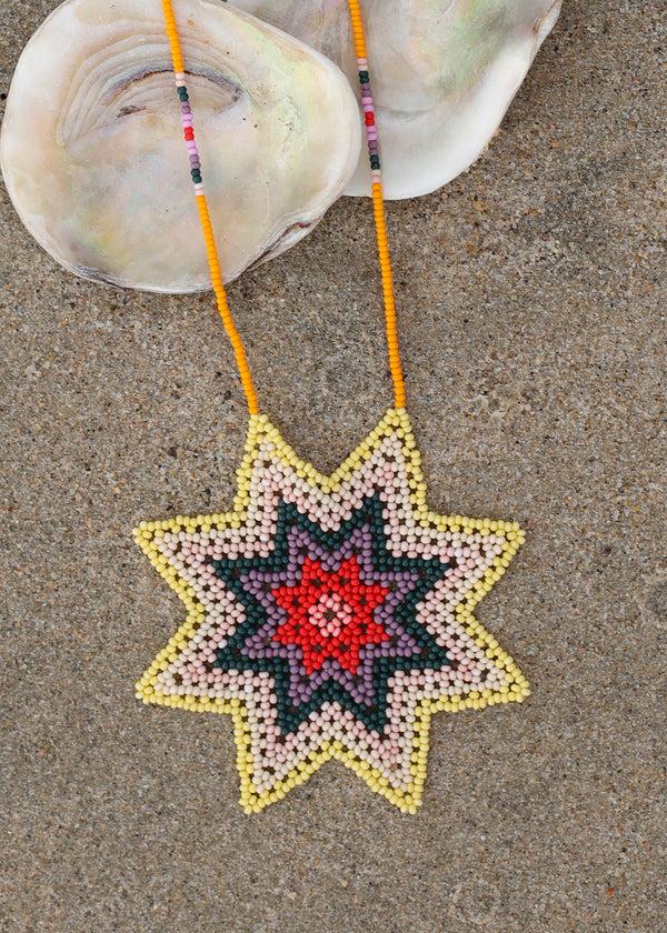 luz Native American - Beaded Morning Star Necklace