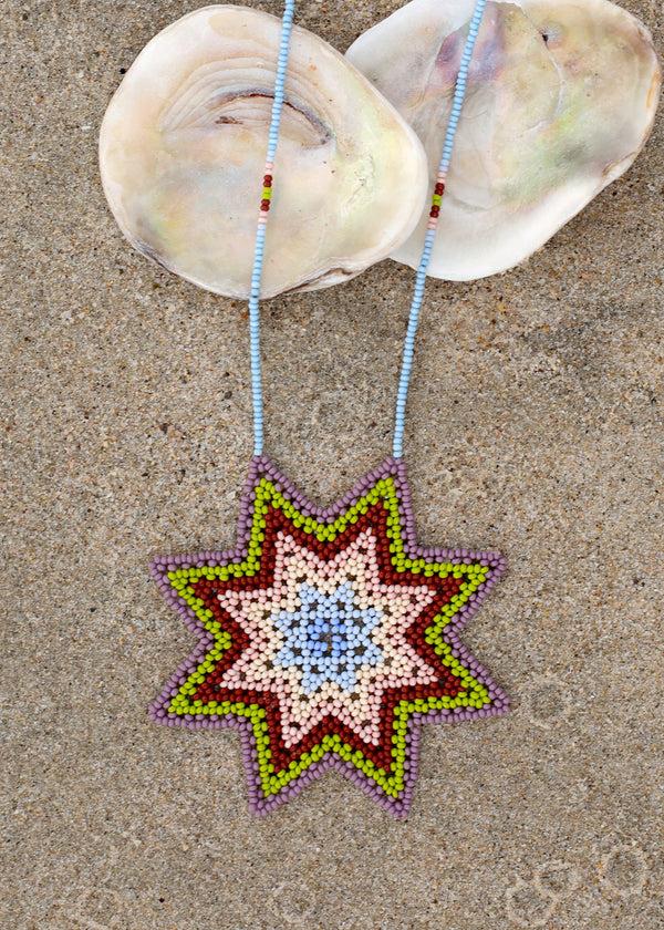 luz Native American - Beaded Morning Star Necklace