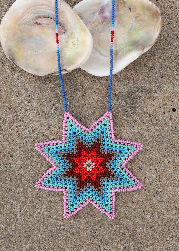 luz Native American - Beaded Morning Star Necklace