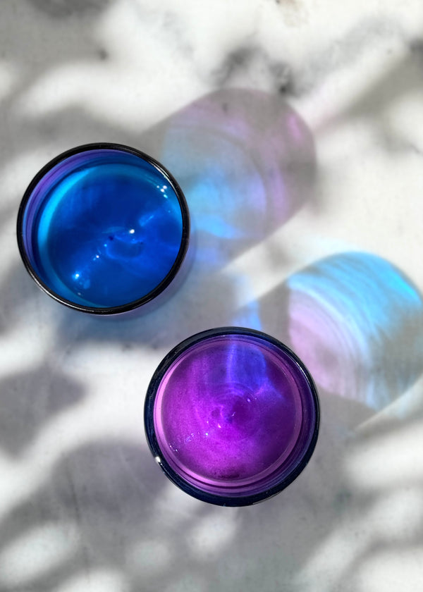 Luz Rosazul Glass - Set Of 2 - Hand Blown - 2 Sizes