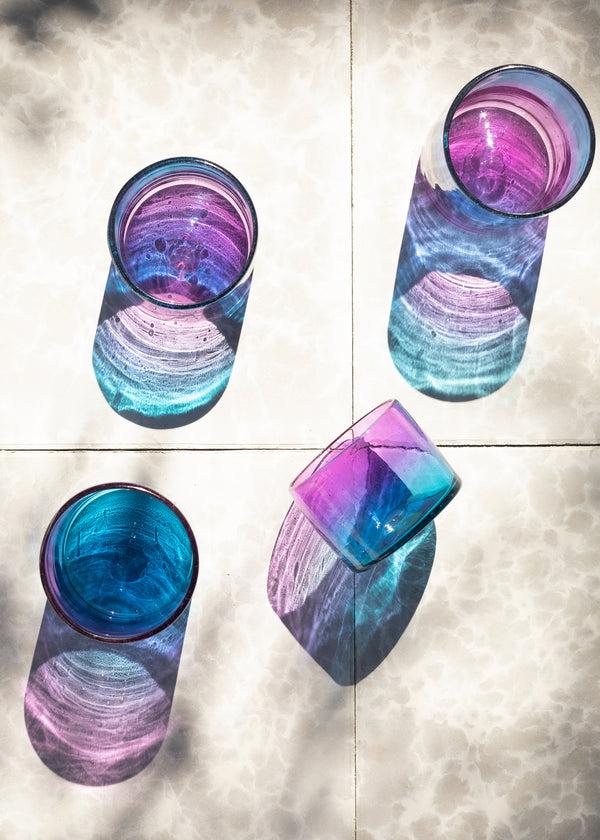 luz Rosazul Glass - Set of 2 - Hand Blown - 2 Sizes