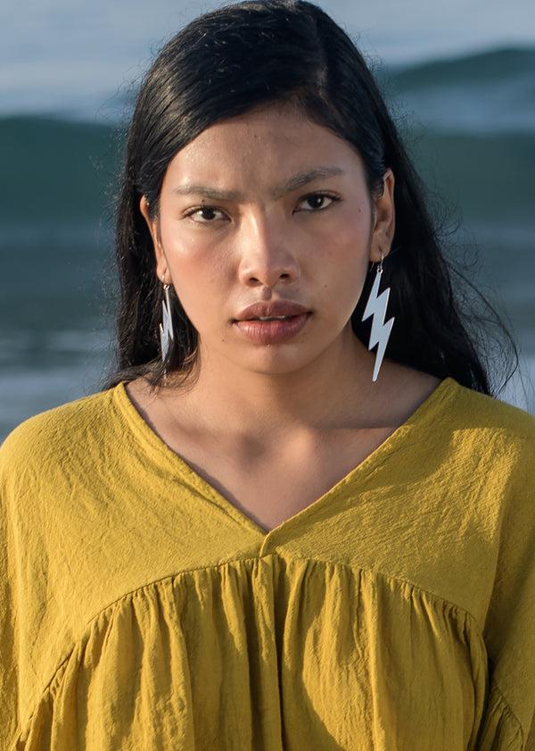 luz Silver Earrings - Electric