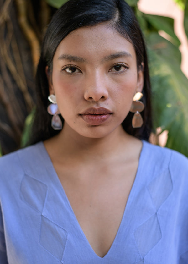 luz Silver Earrings - Stone