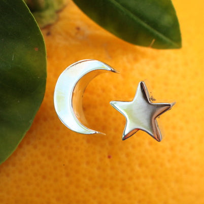 luz Silver Post Earrings from Taxco - Cosmos