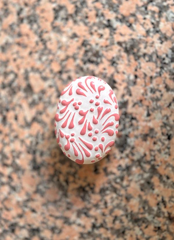 Luz Small Glazed Oval Dish With Lid - Pink + White