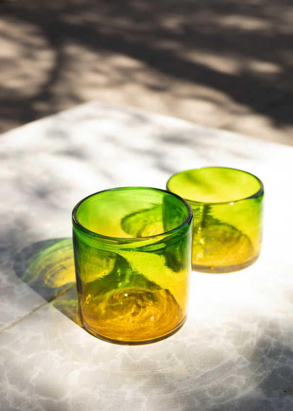luz Verdarillo Glass - Set of 2 - Hand blown - 2 Sizes