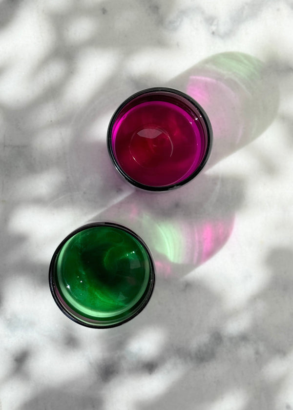 Luz Verdefiusha Glass - Set Of 2 - Hand Blown - 2 Sizes