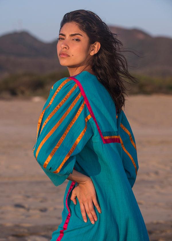 Luz Vintage Embroidered Dress - Telas Tlaquepaque