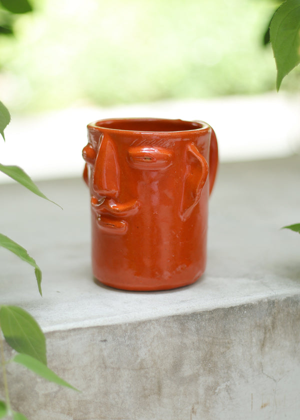 Luz Manny Mug - Orange - 10 Ounce Coffee Cup - Made In Oaxaca