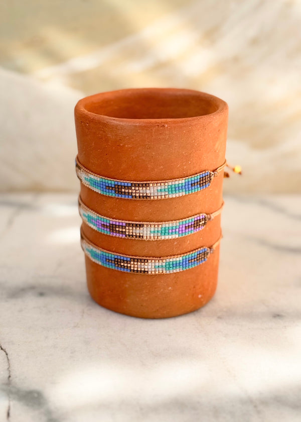 Luz Native American Beaded Bracelets Japanese Glass Seed Beads - Waves