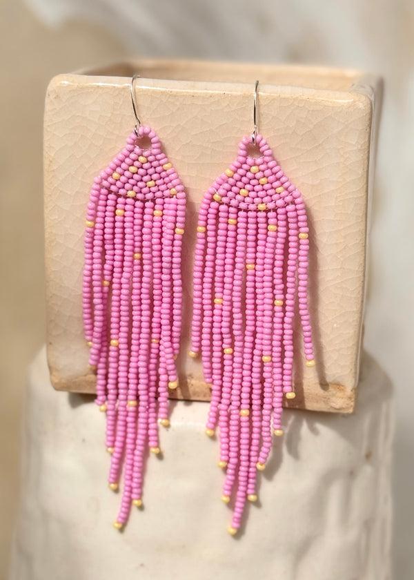 Luz Native American - Beaded Feather Earrings - 3 Colors