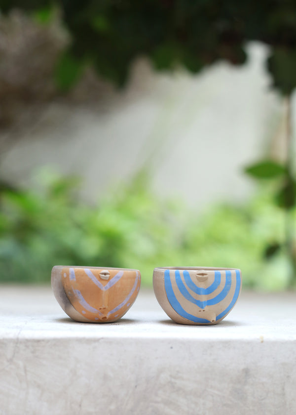 luz Pair of One Of a Kind Espresso or Mezcal Cups by Kara de Barro