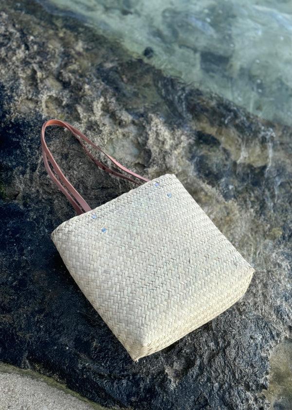 luz Small Las Palmas Tote - Hand Woven From Natural Palm - Leather Straps - Now 40% Off