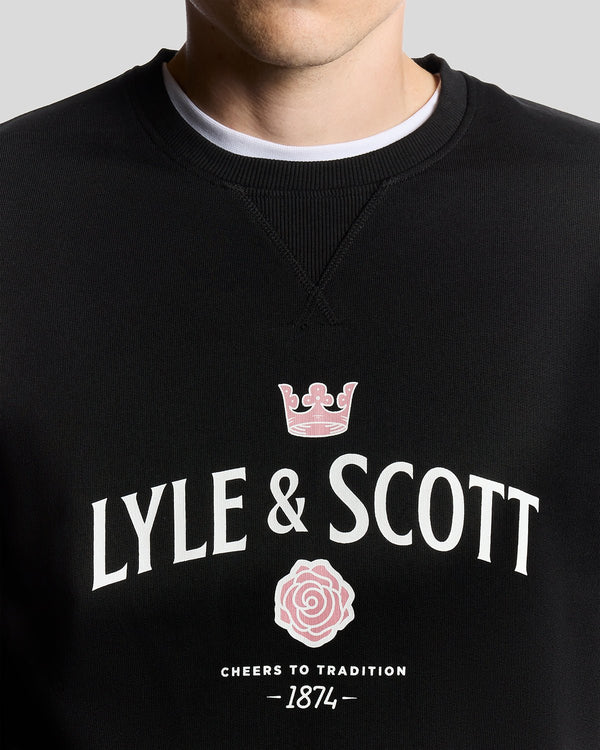 Lyle & Scott Cheers Graphic Crew Neck Sweatshirt Jet Black