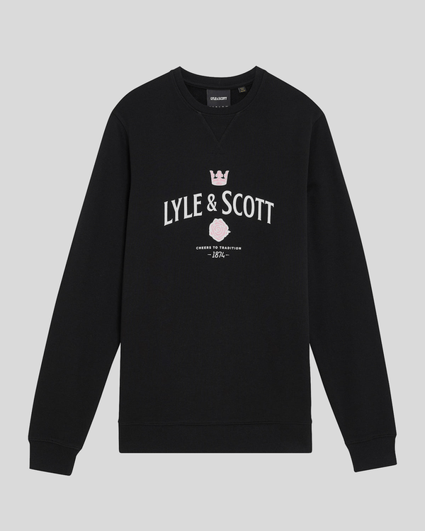 Lyle & Scott Cheers Graphic Crew Neck Sweatshirt Jet Black