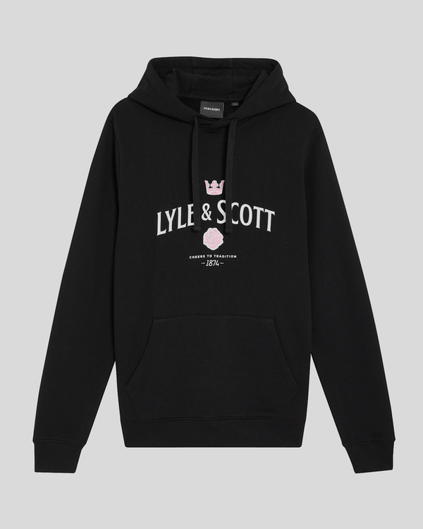 Lyle & Scott Cheers Graphic Loopback Hoodie Jet Black