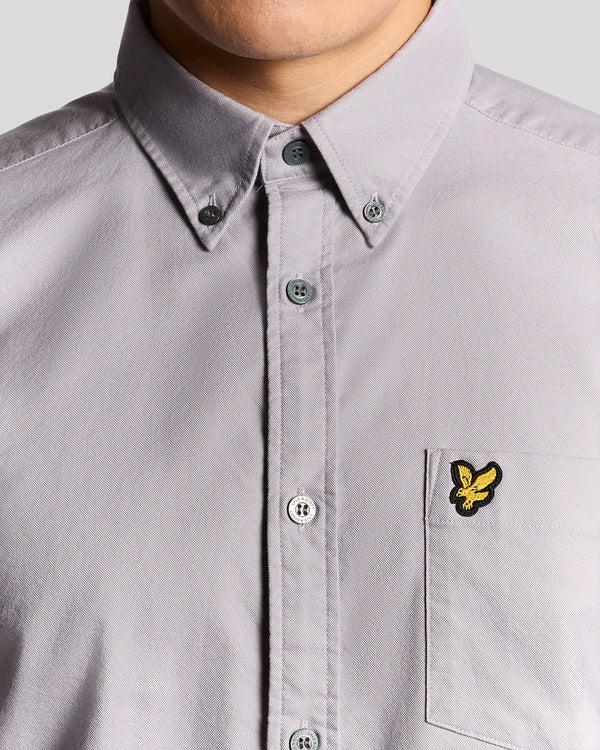 Lyle & Scott Cotton Button Down Oxford Shirt Ash Lilac