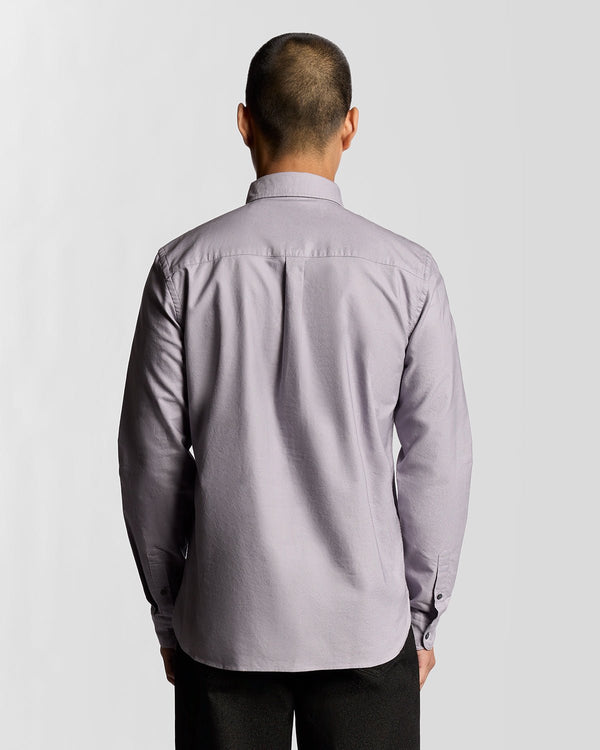 Lyle & Scott Cotton Button Down Oxford Shirt Ash Lilac