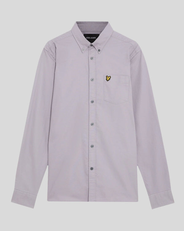 Lyle & Scott Cotton Button Down Oxford Shirt Ash Lilac