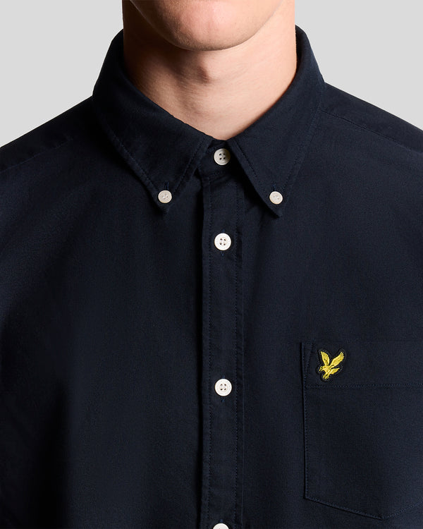 Lyle & Scott Cotton Button Down Oxford Shirt Dark Navy