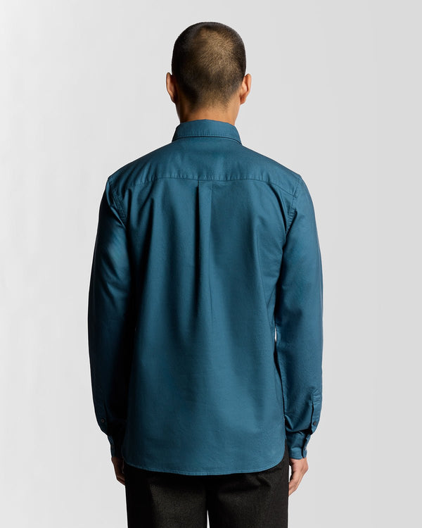 Lyle & Scott Cotton Button Down Oxford Shirt Deep Water
