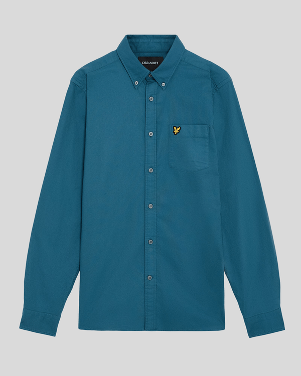 Lyle & Scott Cotton Button Down Oxford Shirt Deep Water