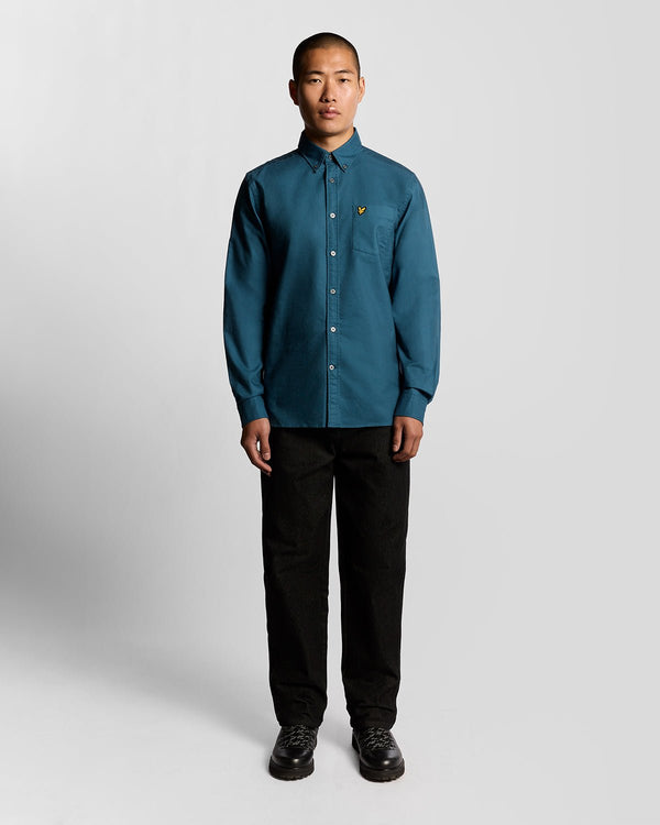 lyle & scott Cotton Button Down Oxford Shirt Deep Water