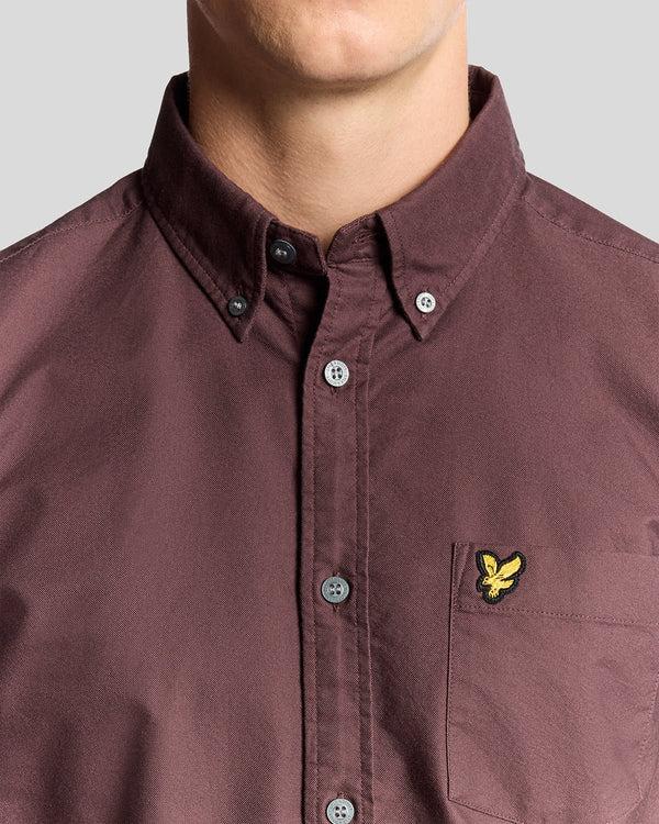 Lyle & Scott Cotton Button Down Oxford Shirt Espresso