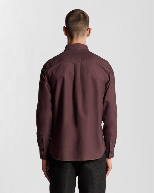 Lyle & Scott Cotton Button Down Oxford Shirt Espresso