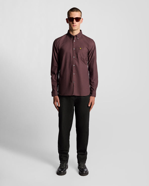 lyle & scott Cotton Button Down Oxford Shirt Espresso