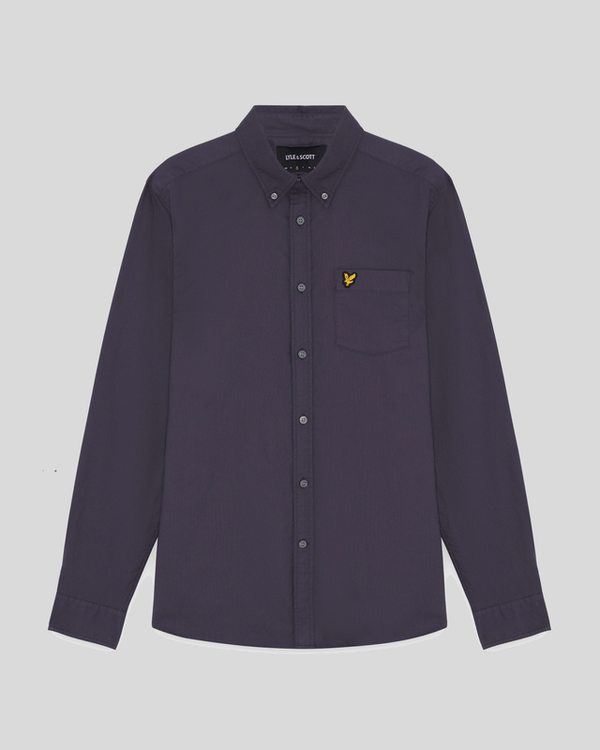 Lyle & Scott Cotton Button Down Oxford Shirt Graystone