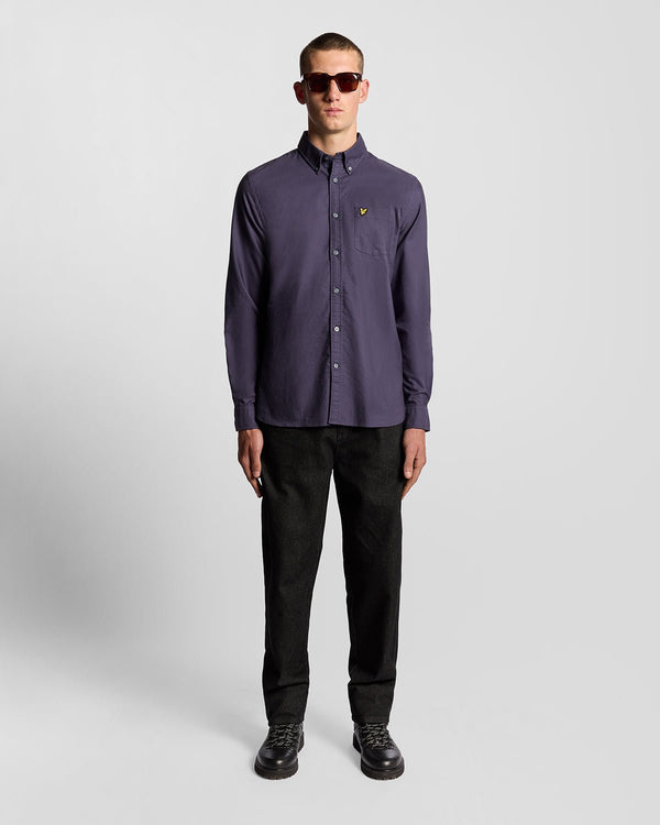 lyle & scott Cotton Button Down Oxford Shirt Graystone