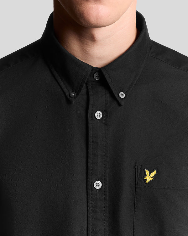 Lyle & Scott Cotton Button Down Oxford Shirt Jet Black