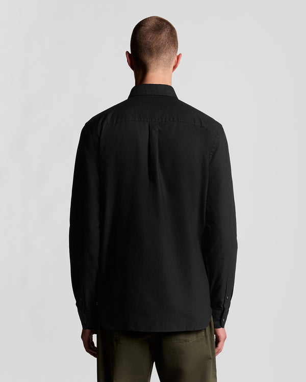 Lyle & Scott Cotton Button Down Oxford Shirt Jet Black