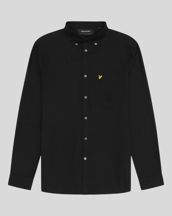 Lyle & Scott Cotton Button Down Oxford Shirt Jet Black