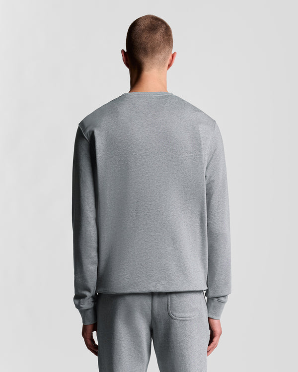 Lyle & Scott Cotton Crew Neck Sweatshirt Mid Grey Marl