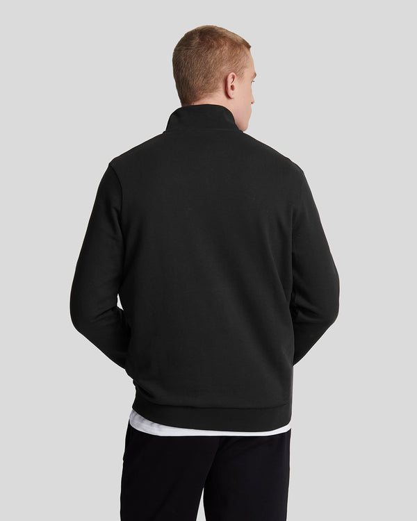 Lyle & Scott Cotton Loopback 1/4 Zip Sweatshirt Jet Black